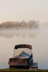 lake fog in fall 
