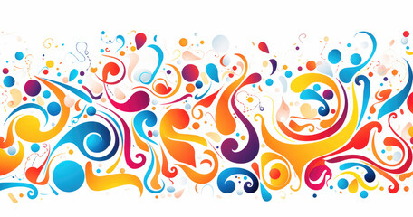 Fototapeta premium A vibrant abstract design featuring colorful swirls and shapes isolated on white background, ideal for backgrounds or artistic projects.