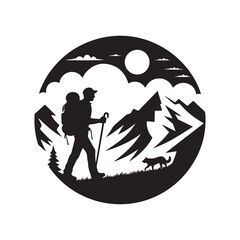 High-Quality Hiking Silhouette Vectors for T-Shirts, Posters, and Logos