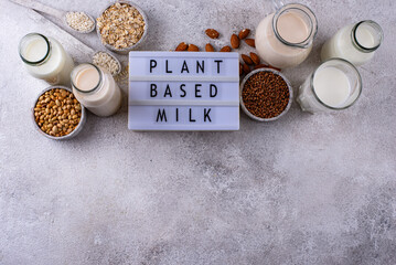 Plant based vegan non dairy alternative milk