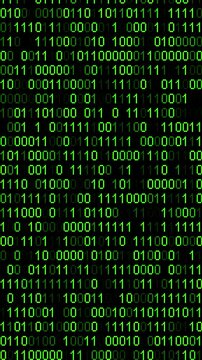 Perspective wall of binary code digital pattern background