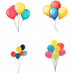 Obraz premium Balloons isolated on white green balloons balloons sky balloons blue balloons confetti hot air