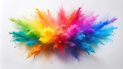 Colorful powder splash on white background