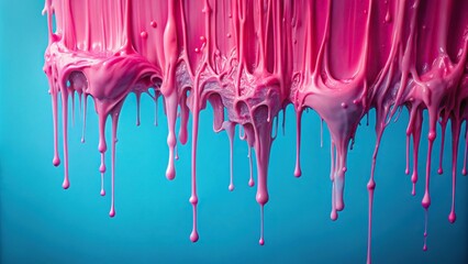 Pink slime texture on blue background