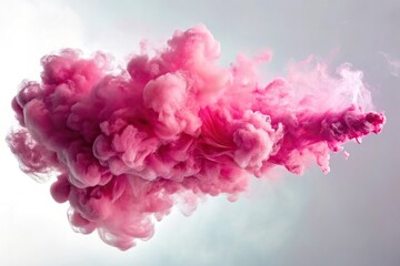 Fototapeta premium Pink smoke cloud on isolated background