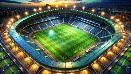 Stunning Drone Photography of a Soccer Stadium Field for Sports Advertisements and Renderings