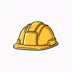 yellow construction hardhat illustration isolated on white background