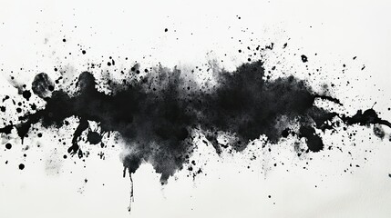 Obraz premium Creative black watercolor splash with artistic washes and textured paper effect.