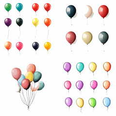 Balloons isolated on white green balloons balloons sky balloons blue balloons confetti hot air