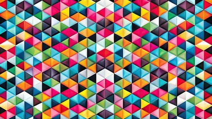 Colorful geometric pattern on black and white background, extreme close-up