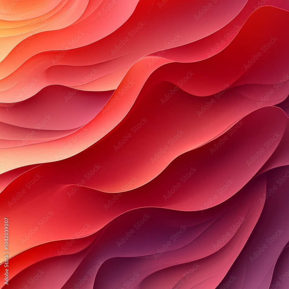 Poster vibrant abstract waves in shades of red and orange create a dynamic and energetic visual flow.