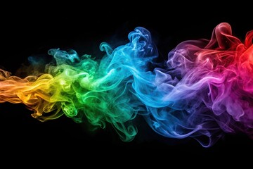 Fototapeta premium Colorful smoky lines on dark background
