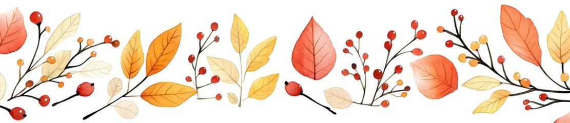 Naklejka premium autumn leaves berries background