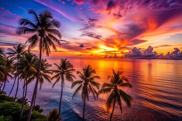 Stunning Sunset Silhouette Over the Sea - Breathtaking Horizon View for Nature Lovers and Travel Enthusiasts