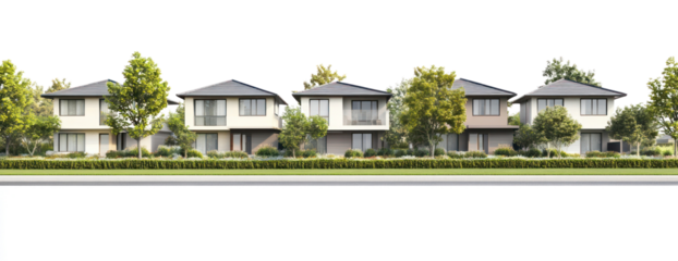 PNG Contemporary suburb houses neighborhood trees homes.