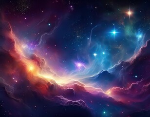 cosmic background nebula with stardust and shining stars