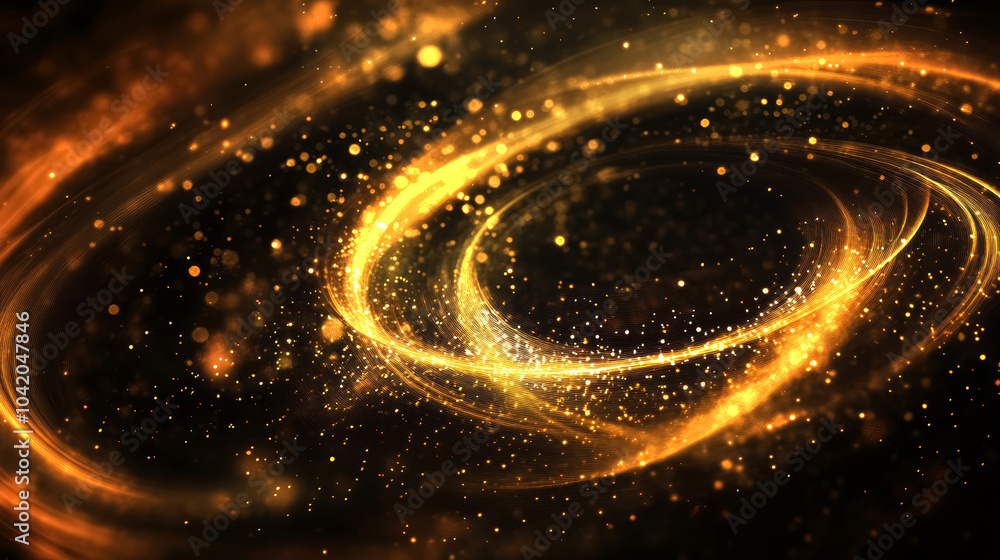 Canvas Prints golden magic luminous light sparkling circles on dark background