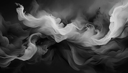 Fototapeta premium gray smoke on black color abstract watercolor background