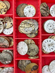 set of old watch mechanism. defective antique pocket watches and parts