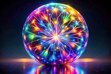 Colorful light energy sphere