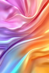 Obraz premium Elegant flowing satin fabric in pastel hues a visual symphony of color and texture