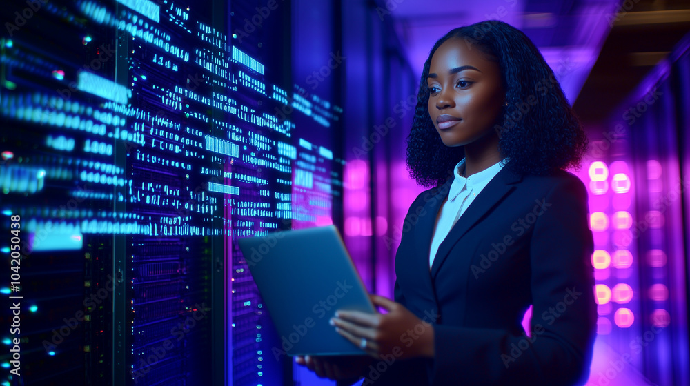 Poster it support engineer troubleshooting in server room