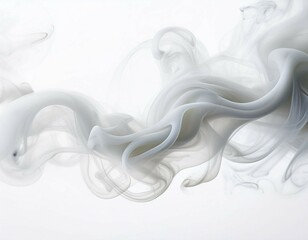white smoke vapor swirls and shapes white background
