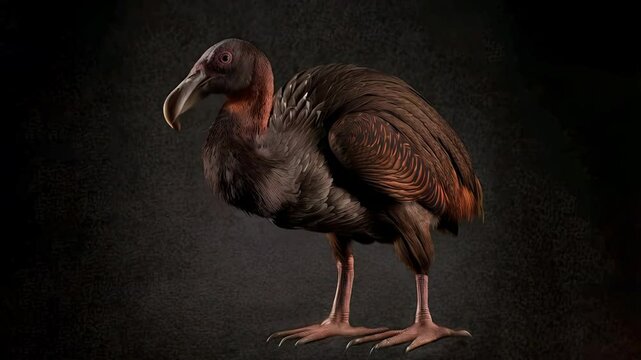 the ancient extinct flightless bird: Dodo, Raphus cucullatus species. Endemic to the Mauritius island, isolated on black background.