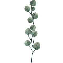 Watercolor Green Leaves and Flowers Clipart – Hand-Painted Botanical Florals and Foliage Elements for Wedding Invitations