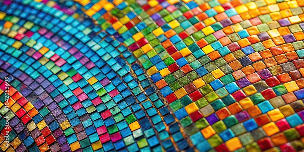 Poster Colorful mosaic background with abstract patterns