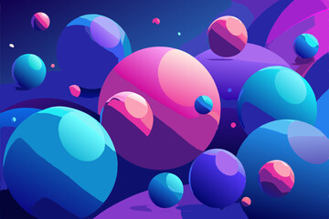 Gradient Abstract Spheres with 3D Effect