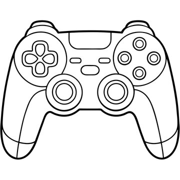recommend clip art: Video game controller line art for coloring page 