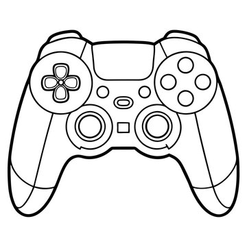 recommend clip art: Video game controller line art for coloring page 