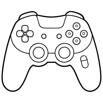 recommend clip art: Video game controller line art for coloring page 