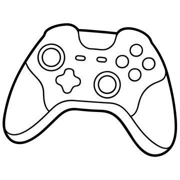 recommend clip art: Video game controller line art for coloring page 
