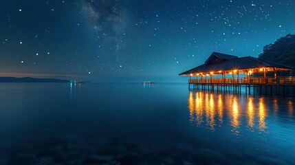 Fototapeta premium Serene Night at the Harbor