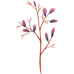 Watercolor Green Leaves and Flowers Clipart &ndash; Hand-Painted Botanical Florals and Foliage Elements for Wedding Invitations