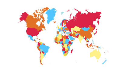 World map. Color modern vector map. Silhouette map