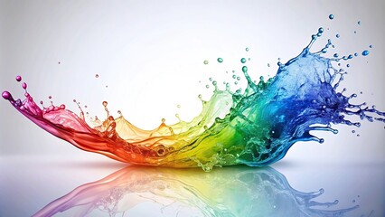 Colorful water splash on white background