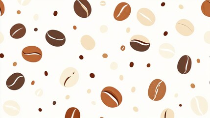Obraz premium Simple coffee bean pattern in line art