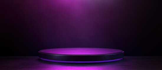 Empty Stage with Purple Spotlight	