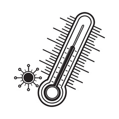 Thermometer silhouette vector  black color white background 