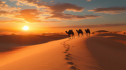 sunset in the desert