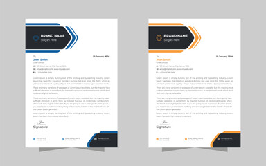 Corporate modern letterhead design bundle template with yellow, blue, black color. Letterhead design for your business company, Letterhead, Letter head, Vector illustration