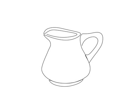 recommend clip art: Continuous one line drawing of water pitcher. One line drawing illustration of pitcher drink. Mineral, drink jug concept single line. Editable outline