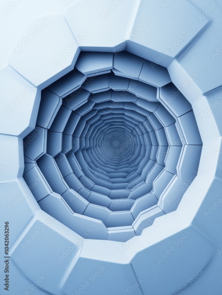 Aufkleber Layered hexagons in gradient tones draw the eye inward, forming a striking geometric pattern that evokes depth and intrigue. Generative AI