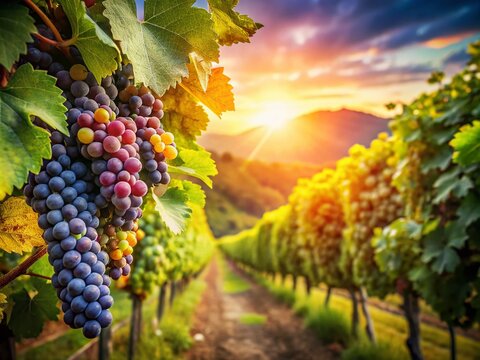 Tilt-Shift Photography of Grapes in Vineyard - Uvas no Parreiral Captured with Miniature Effect for Stunning Visuals