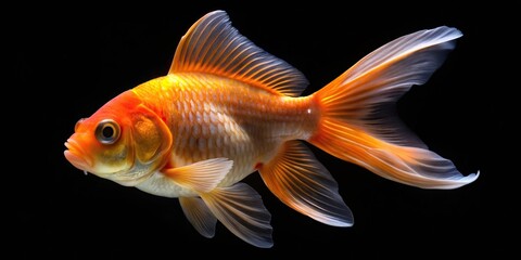 Fototapeta premium Comet goldfish swimming in aquarium