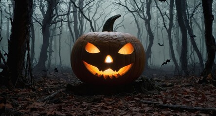 halloween background with pumpkin