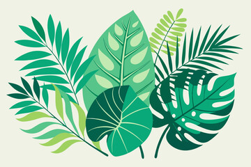 Vector Tropical Leaves in Minimalist Style